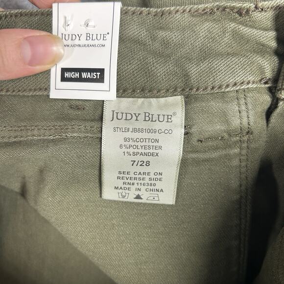 Judy Blue Jeans Women’s 28 High Waist Midnight Dark Forest Cuffed Aurora Jogger - Picture 13 of 13